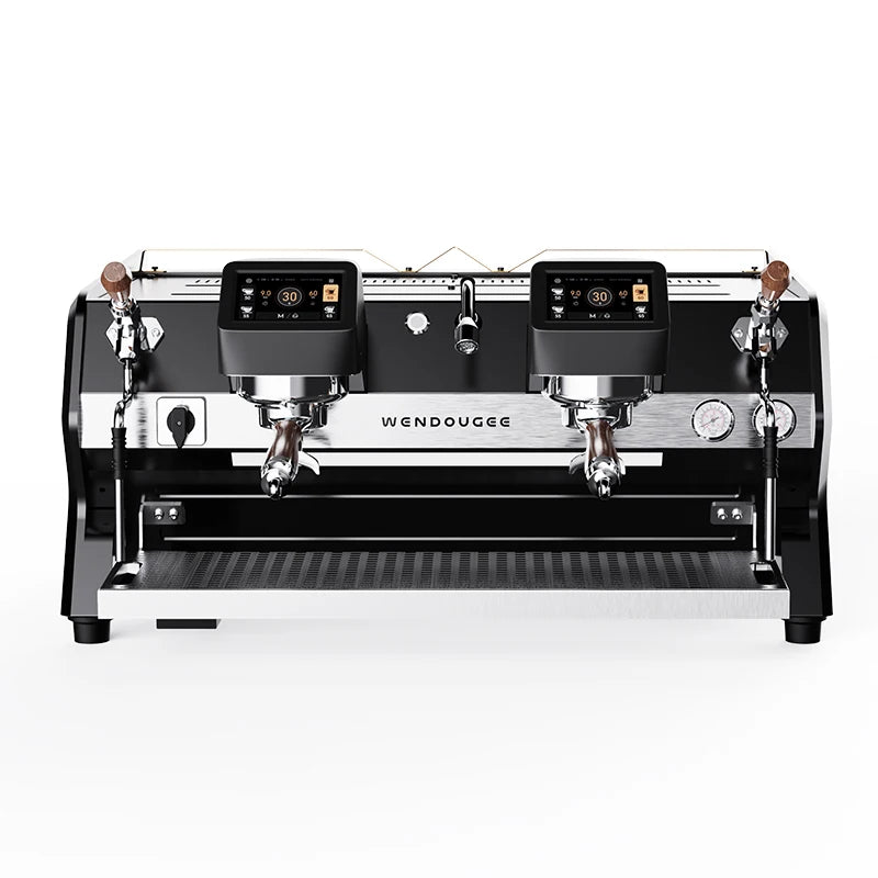 Commercial Coffee Machine, Italian Semi-automatic, Dual Head Electric, Control System, UI Touch Screen, Multiple Boilers