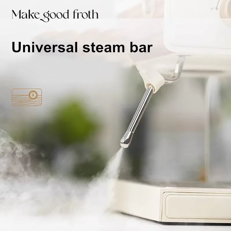 1250W Semi-Automatic Espresso Machine with Steam Wand - Barista-Quality, Compact Home Use, Stainless Steel, Quick Heating,