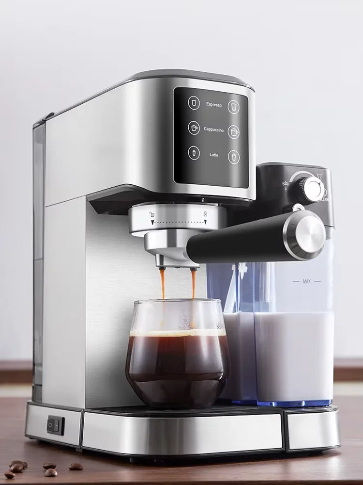 1350W 20Bar Smart Espresso Machine with Built-in Milk Frother - Fully Automatic Digital Touchscreen, Stainless Steel, Quick Heat