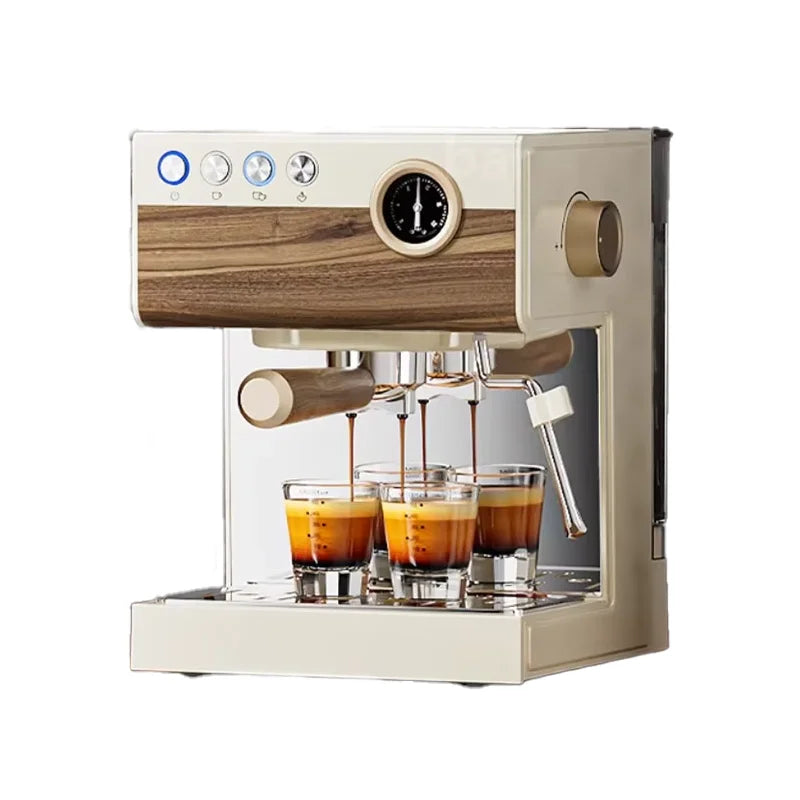 1250W Semi-Automatic Espresso Machine with Steam Wand - Barista-Quality, Compact Home Use, Stainless Steel, Quick Heating,