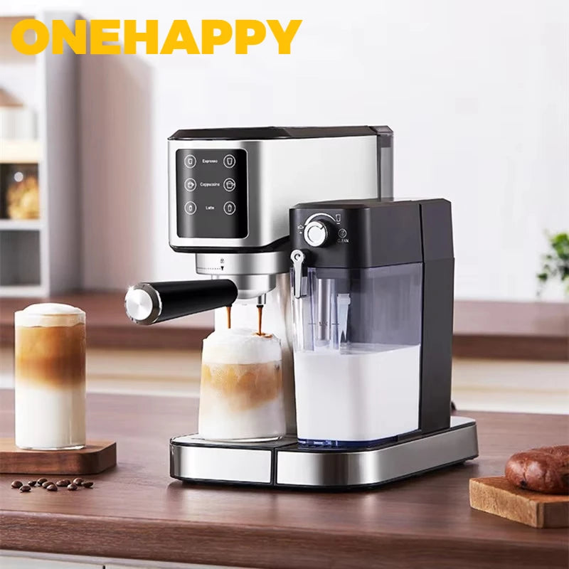1350W 20Bar Smart Espresso Machine with Built-in Milk Frother - Fully Automatic Digital Touchscreen, Stainless Steel, Quick Heat
