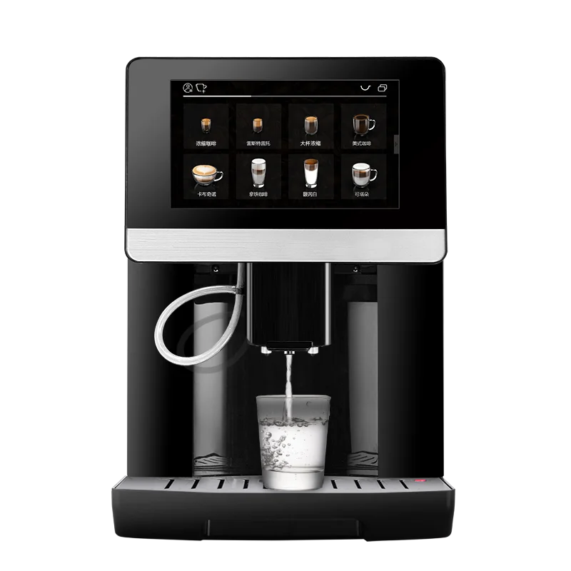 One Touch Bean To Cup 7 Inch 9 Language Automatic Espresso Coffee Maker Cappuccino Latte Hot Water Milk Coffee Built in Grinder