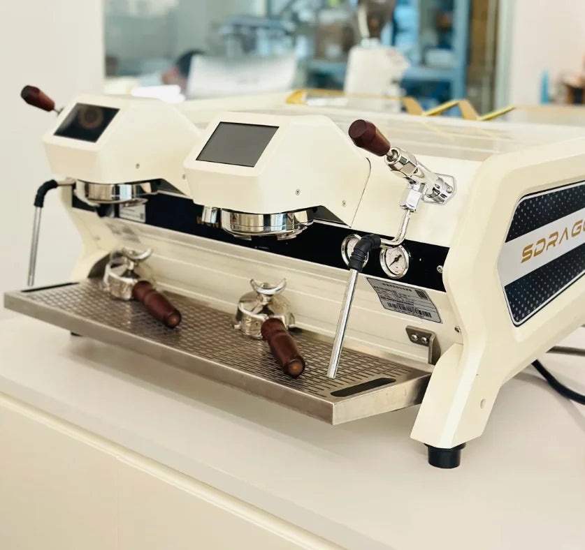 Commercial Coffee Machine, Italian Semi-automatic, Dual Head Electric, Control System, UI Touch Screen, Multiple Boilers