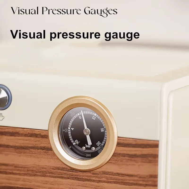 1250W Semi-Automatic Espresso Machine with Steam Wand - Barista-Quality, Compact Home Use, Stainless Steel, Quick Heating,