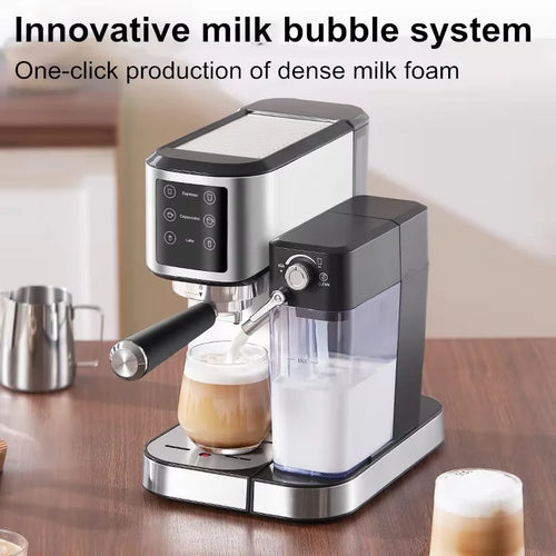 1350W 20Bar Smart Espresso Machine with Built-in Milk Frother - Fully Automatic Digital Touchscreen, Stainless Steel, Quick Heat